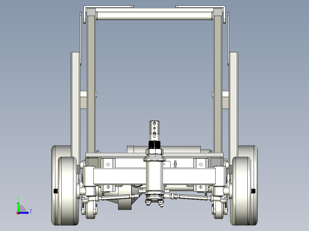 折叠四轮代步车全套结构图纸左视图