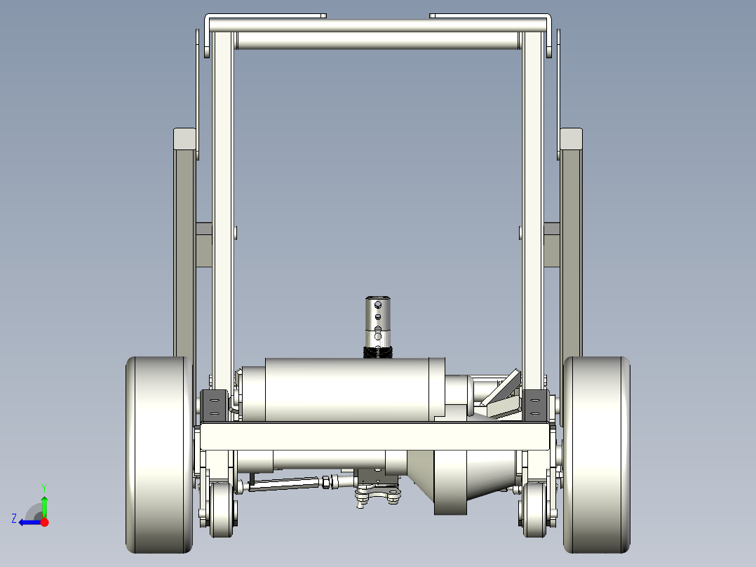 折叠四轮代步车全套结构图纸右视图