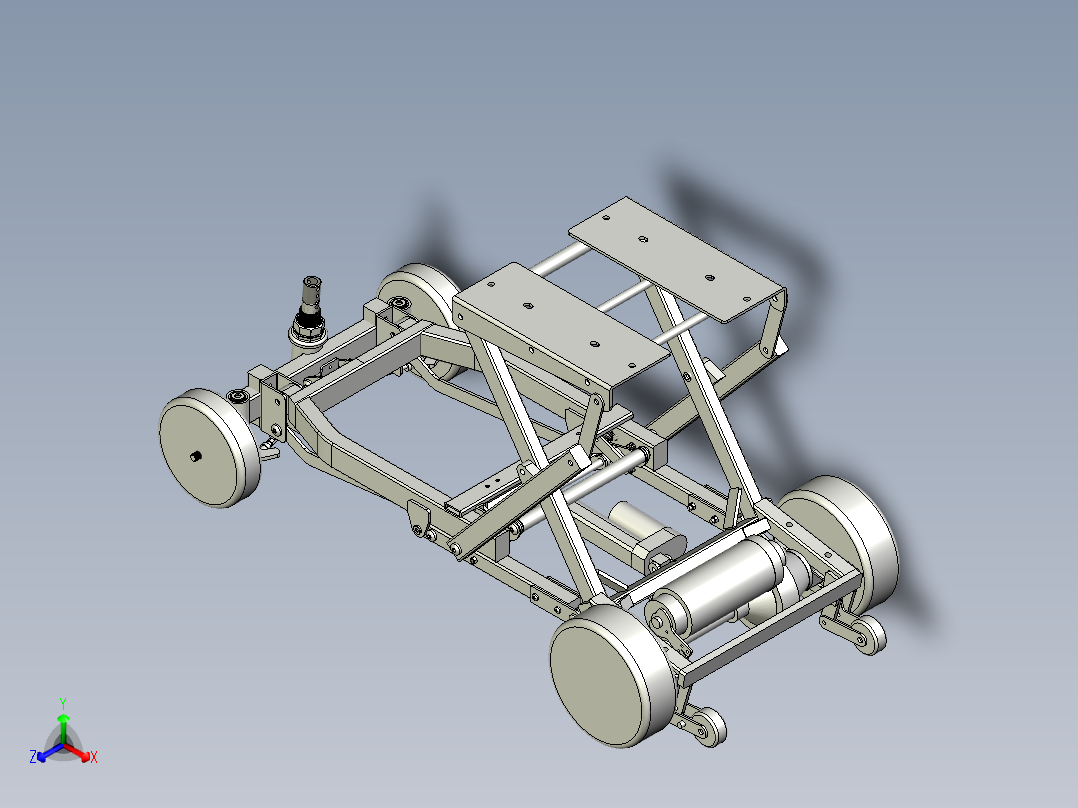 折叠四轮代步车全套结构图纸正等轴测图