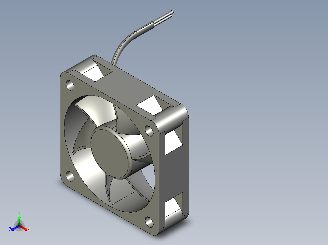 直流风扇50x50x15mm 11正等轴测图