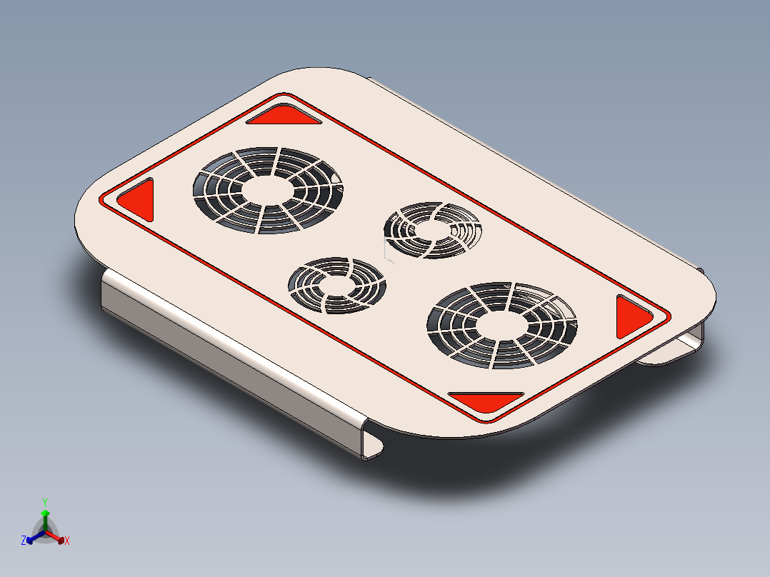 钣金散热板正等轴测图