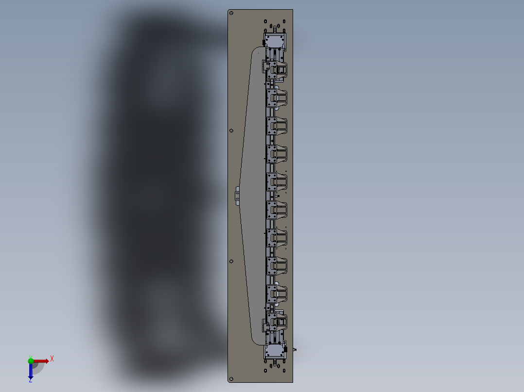 基于同步带传动的治具回流机构俯视图