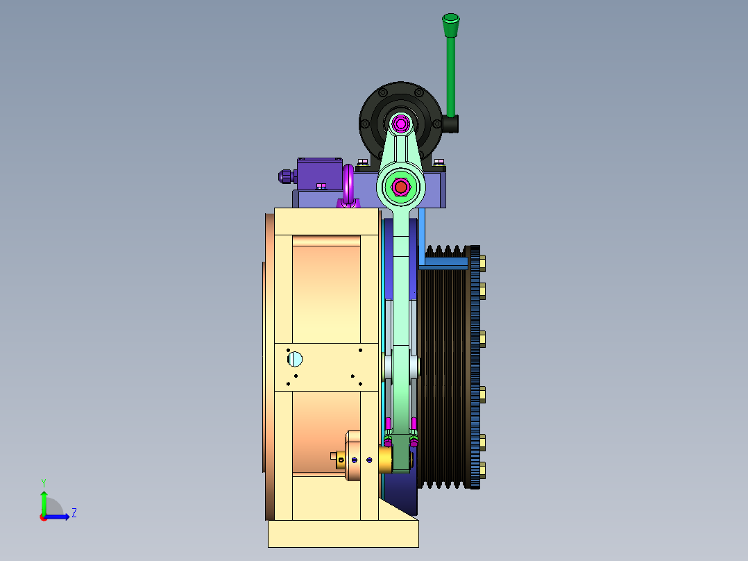 电梯曳引机三维建模图纸左视图