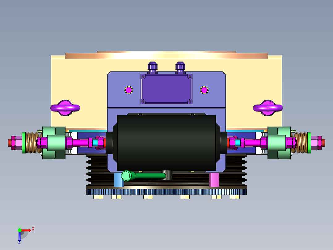 电梯曳引机三维建模图纸俯视图