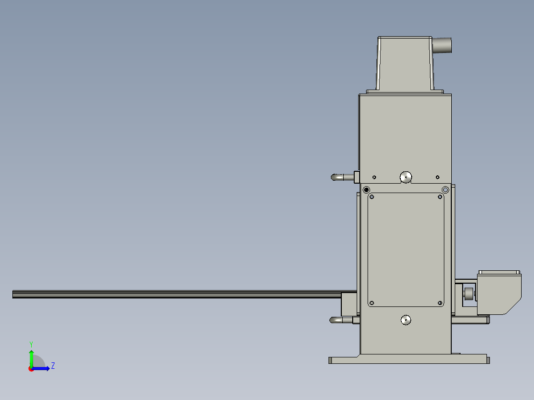 导槽一步法冲切成型模具结构左视图
