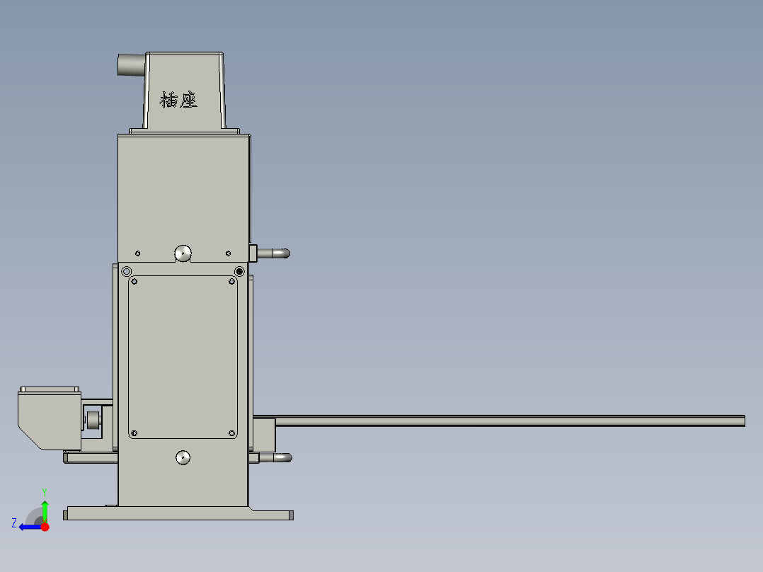 导槽一步法冲切成型模具结构右视图