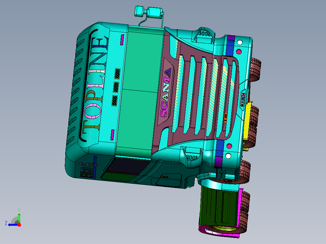 拖板卡车斯堪尼亚右视图