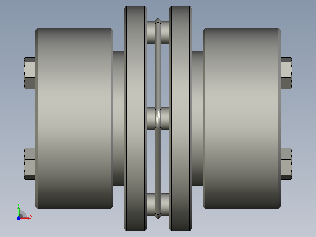 LK15系列单节胀套膜片联轴器LK15-80L-25mm前视图