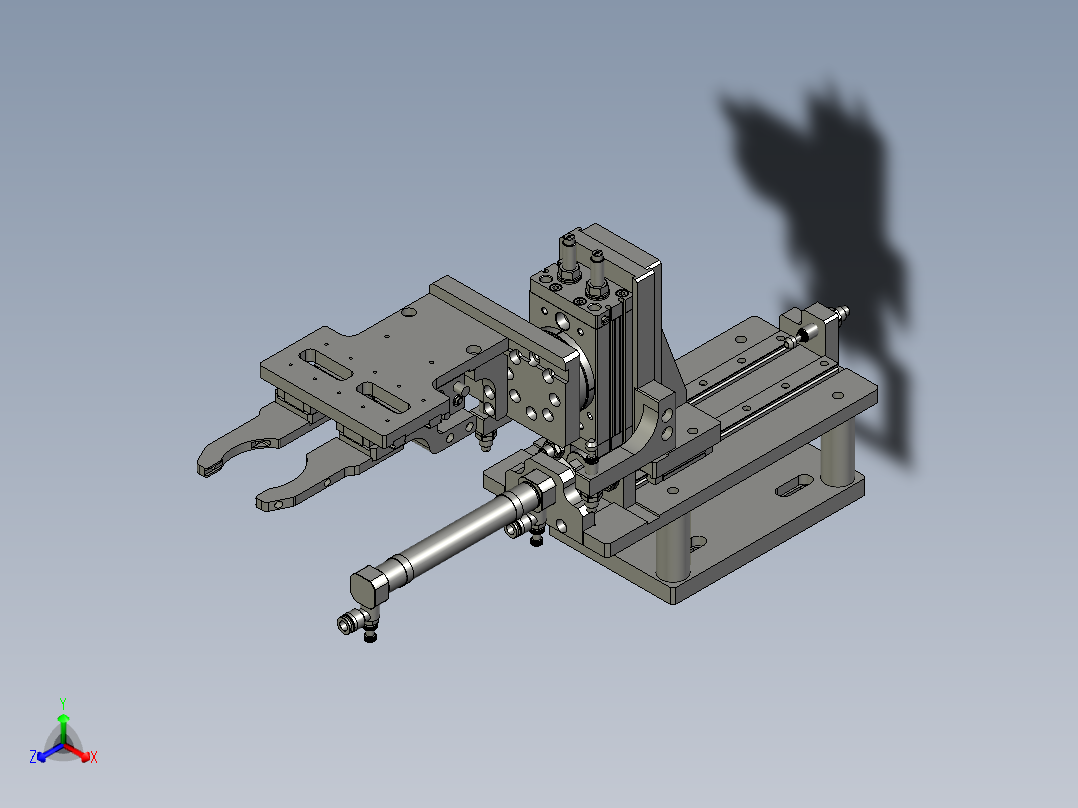 RS-滚胶机六段夹爪机构主视图