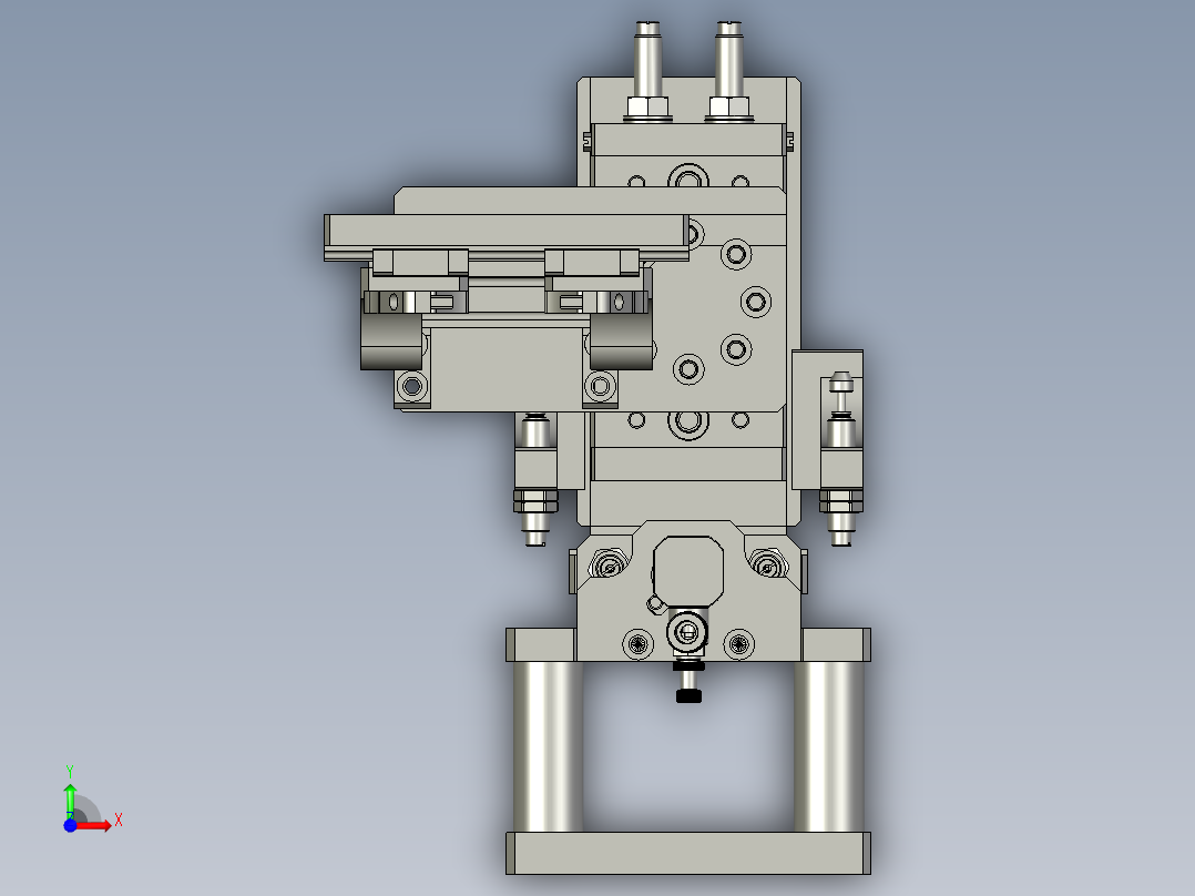 RS-滚胶机六段夹爪机构前视图