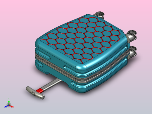 蜂窝纹行李箱模型