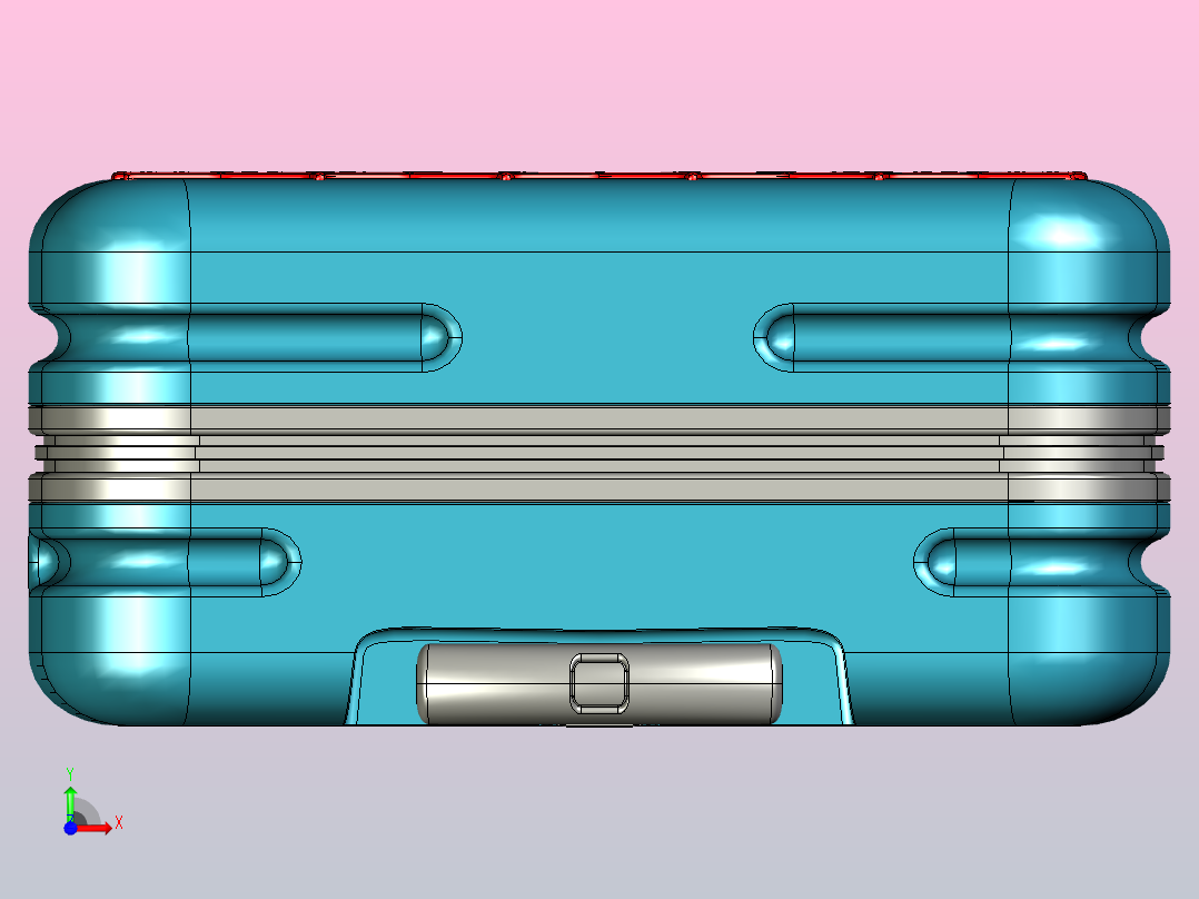 蜂窝纹行李箱模型前视图