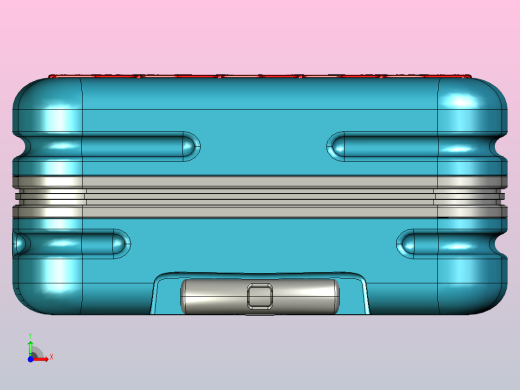 蜂窝纹行李箱模型前视缩略图