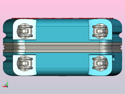 蜂窝纹行李箱模型后视缩略图