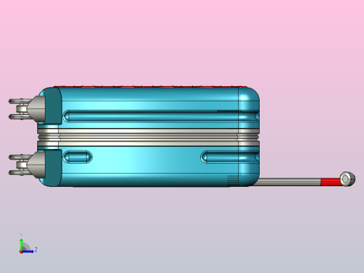 蜂窝纹行李箱模型左视缩略图