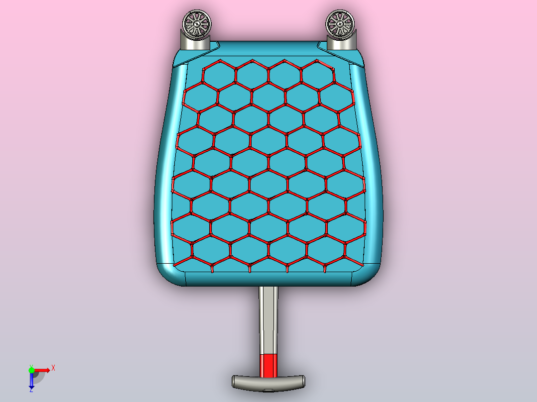 蜂窝纹行李箱模型俯视图