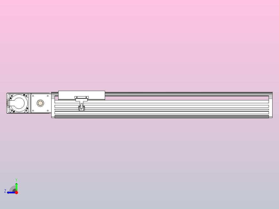 皮带直线轴半封闭可选导轨TPA-HNB-202D-140-L600-ML-Y-P75-N3右视图