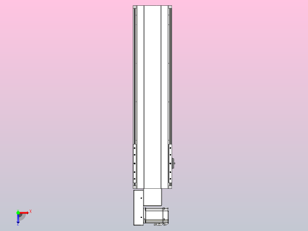皮带直线轴半封闭可选导轨TPA-HNB-202D-140-L600-ML-Y-P75-N3俯视图