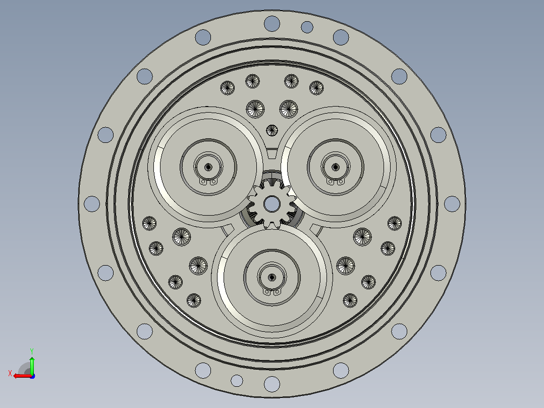 RV减速器常规产品外形图ZD-220BX-  -RVE-A-B-22X55Key8L100-3001后视图