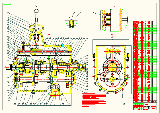 五档轻卡手动变速器平面图纸