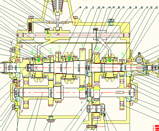 五档轻卡手动变速器平面图纸