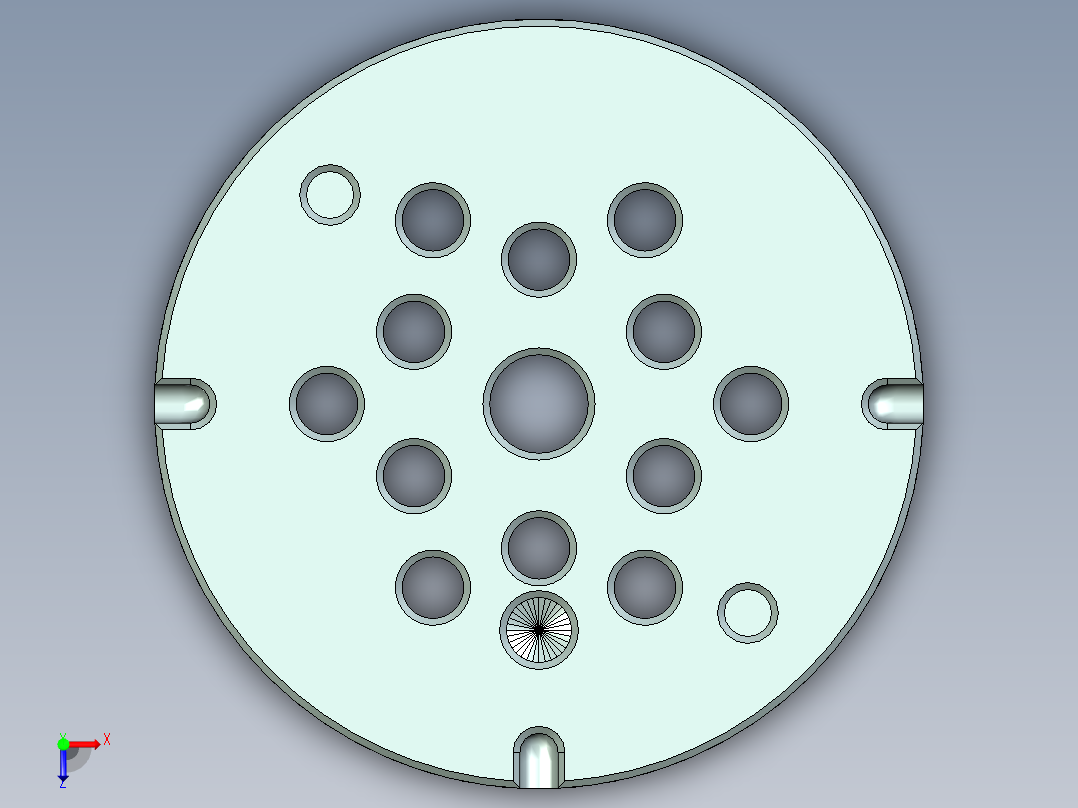 压力头零件数控加工俯视图