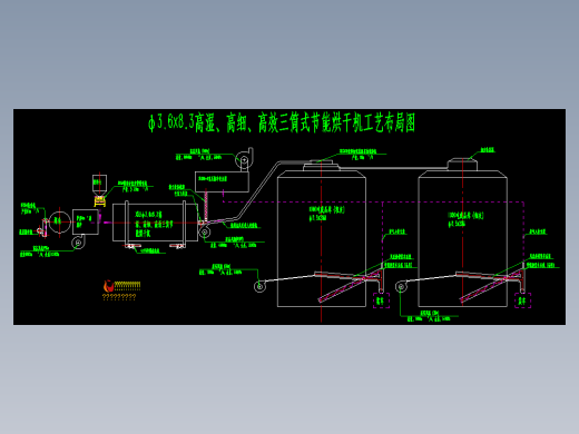 30万吨粉煤灰烘干分选工艺布局图