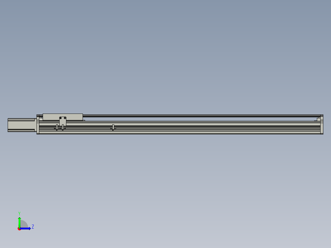 178同步带模组型材滑台模组线性滑台直线电机模组3d图纸左视图