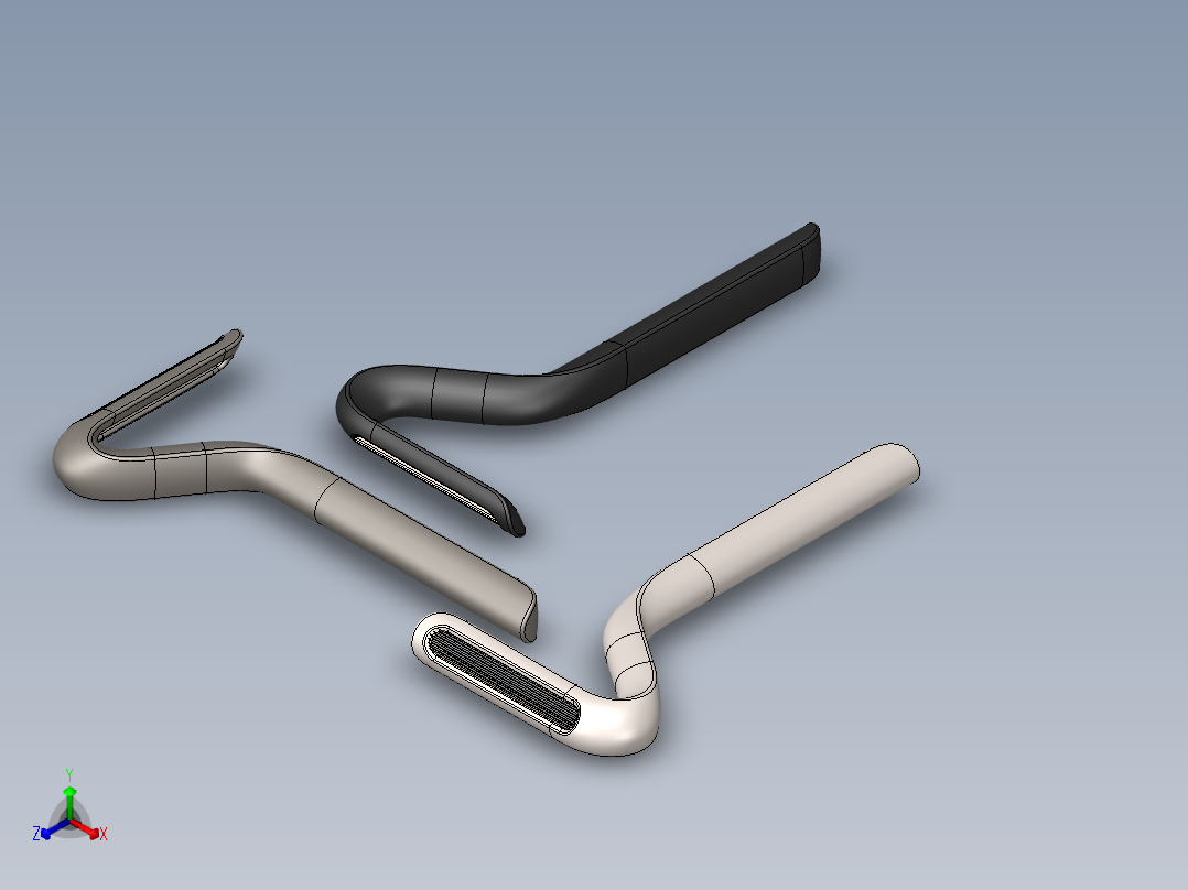 丝绸剃须刀正等轴测图