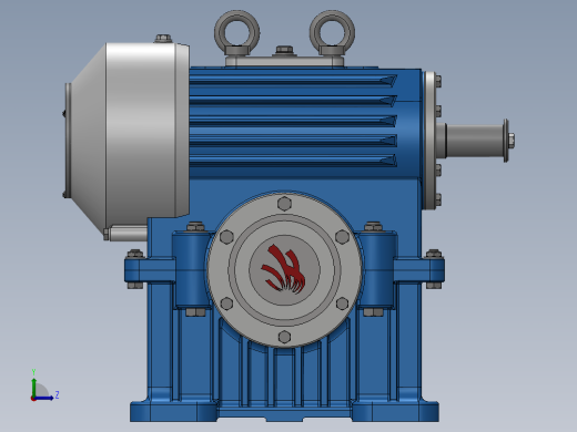 蜗轮蜗杆螺旋齿轮箱三维建模图纸 Inventor2016设计左视缩略图