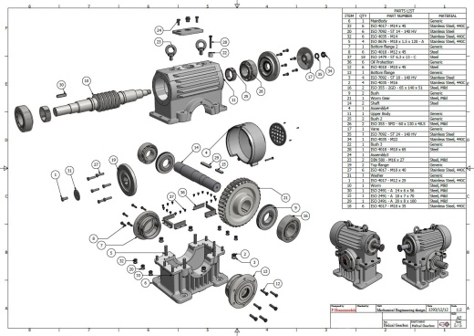 蜗轮蜗杆螺旋齿轮箱三维建模图纸 Inventor2016设计缩略图