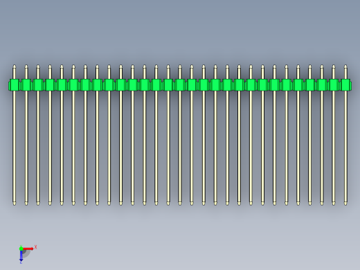 彩色公头100mil（2.54mm）系列-DS1021_green_2x29p_100mil_Type43_rev1.0俯视缩略图