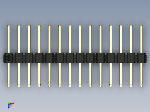 彩色公排针 100mil 2.54mm 系列-DS1022_black_3x14p_100mil_TypeD_rev1.0俯视缩略图