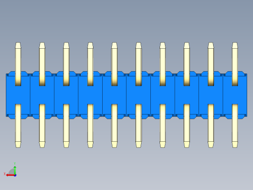 彩色公排针 100mil 2.54mm 系列-DS1022_blue_20p_100mil_TypeSMT_rev1.0后视缩略图