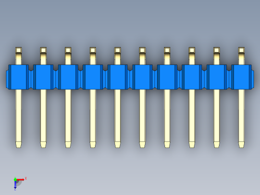 彩色公排针 100mil 2.54mm 系列-DS1022_blue_20p_100mil_TypeSMT_rev1.0俯视缩略图