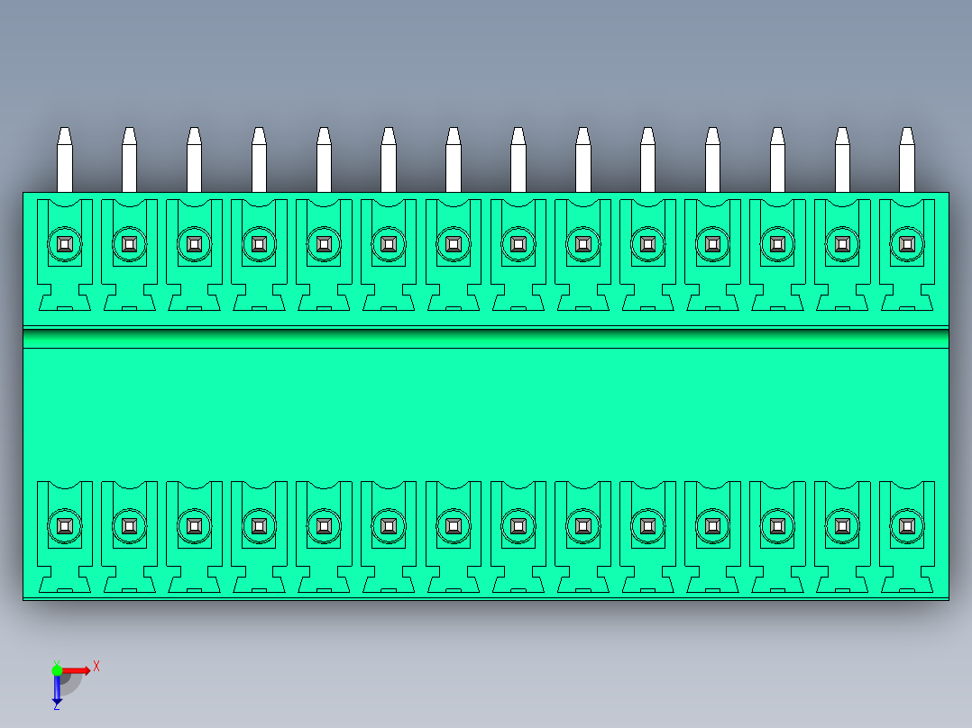 DEGSON 15EDG 系列 3.5mm 插拔式接线端子 FullPack-15EDGRT-3.5-28P-14-00AH俯视图