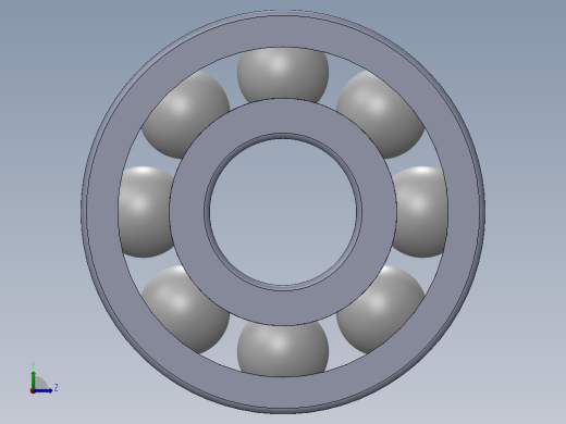 滚珠轴承-FAG BALL BEARING 608 8x22x7.SLDPRT左视缩略图