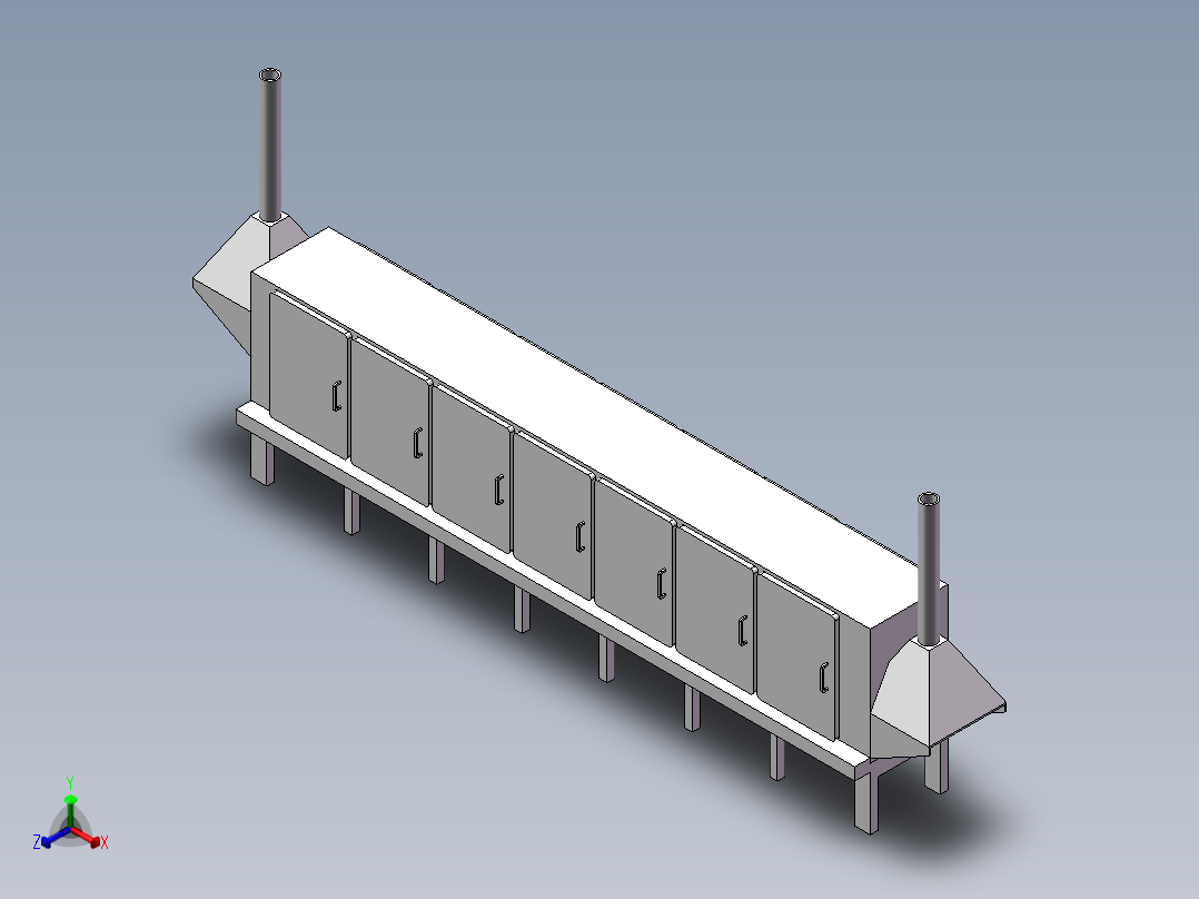 简易蒸面机正等轴测图