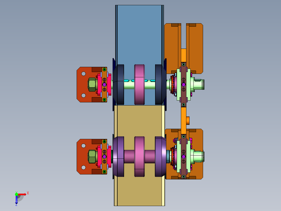 电缆桥架盖板成型轮俯视图