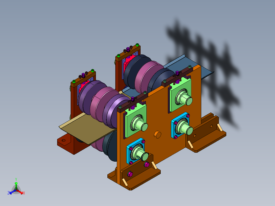 电缆桥架盖板成型轮正等轴测图