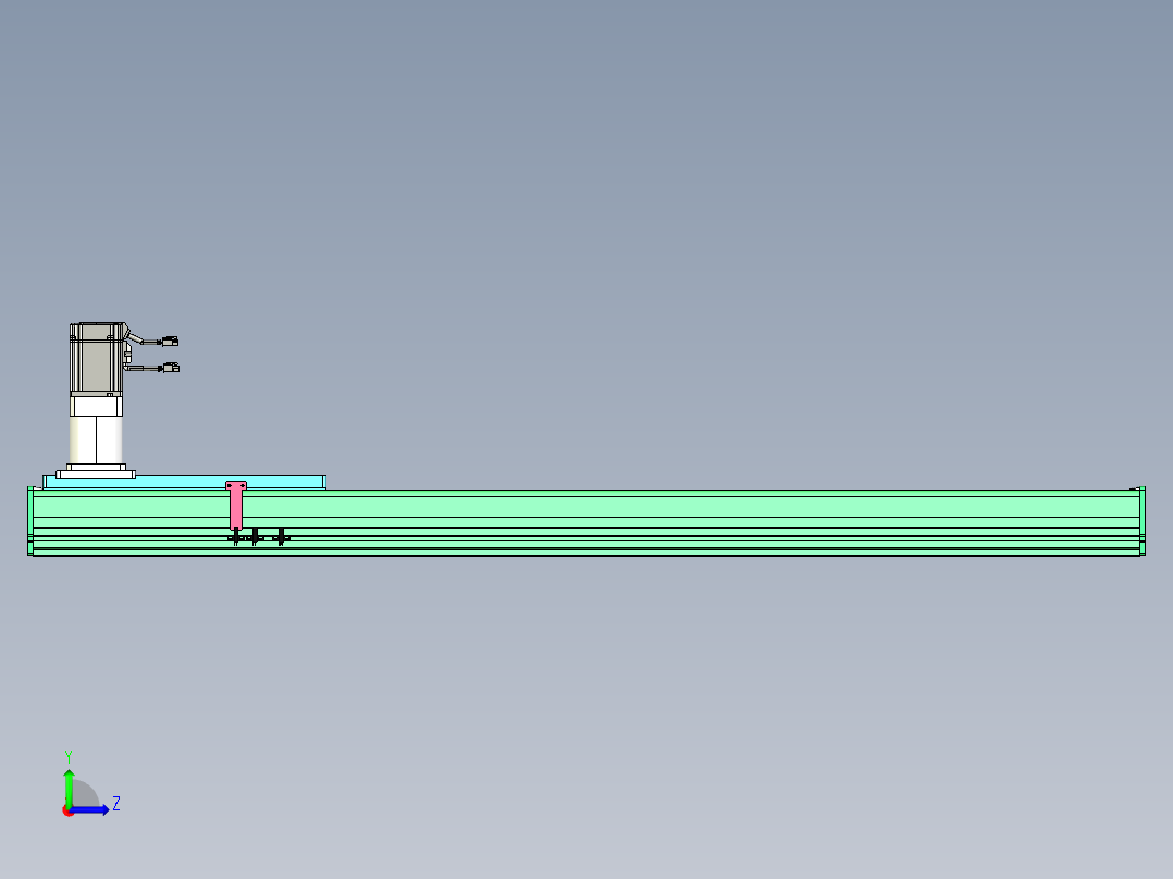 东锦齿条传动DH270G-L167-S1200-BU-减速机+750W左视图