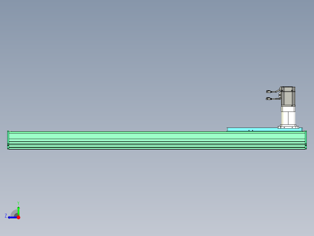 东锦齿条传动DH270G-L167-S1200-BU-减速机+750W右视图