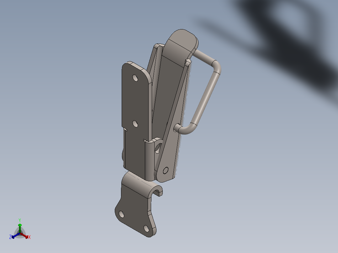 标准门锁正等轴测图
