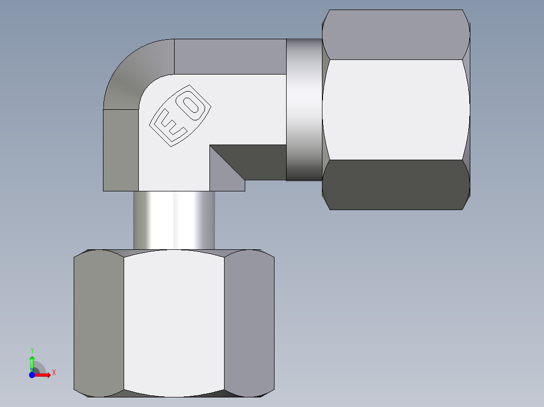 卡套式工业通用硬管接头EO_Standpipe_elbow_EVW08L71前视图
