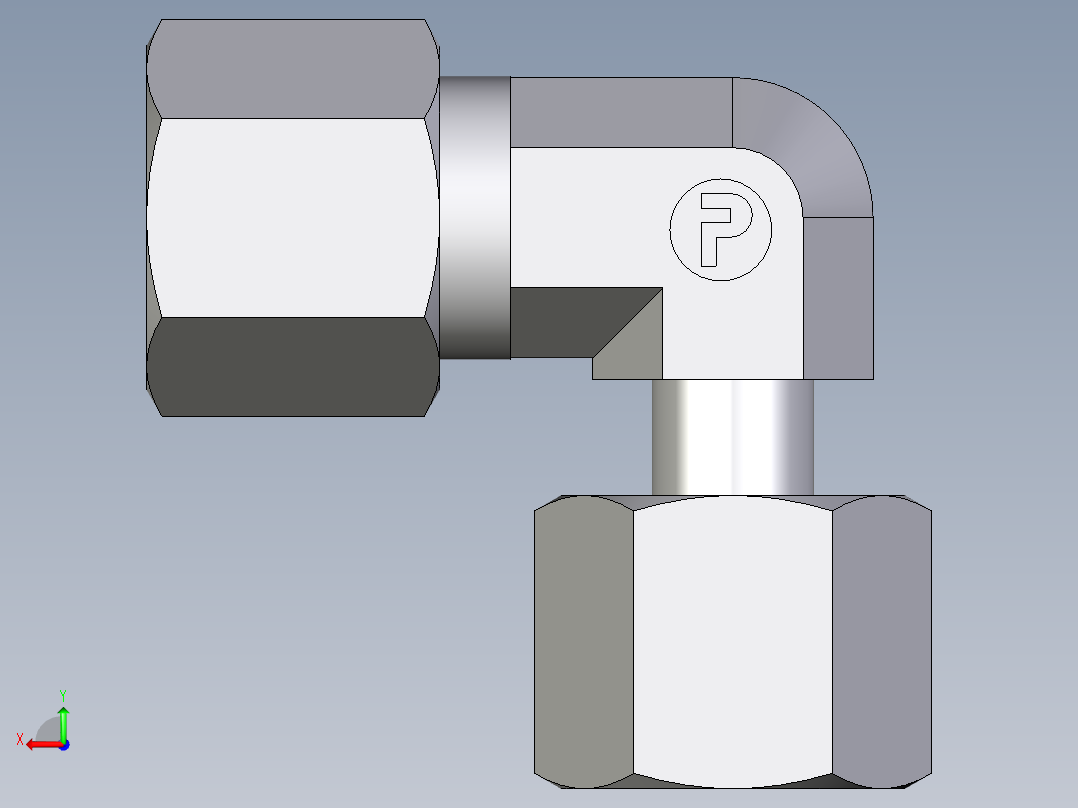 卡套式工业通用硬管接头EO_Standpipe_elbow_EVW08L71后视图