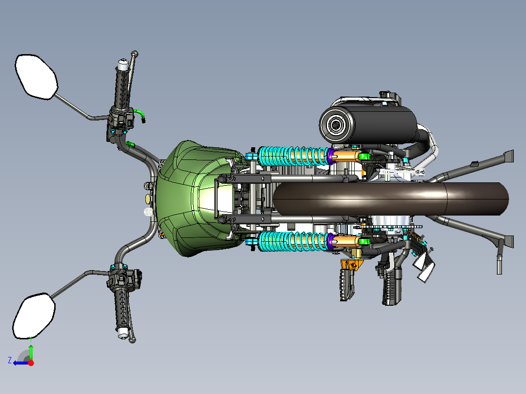 CG Model摩托车模型右视图
