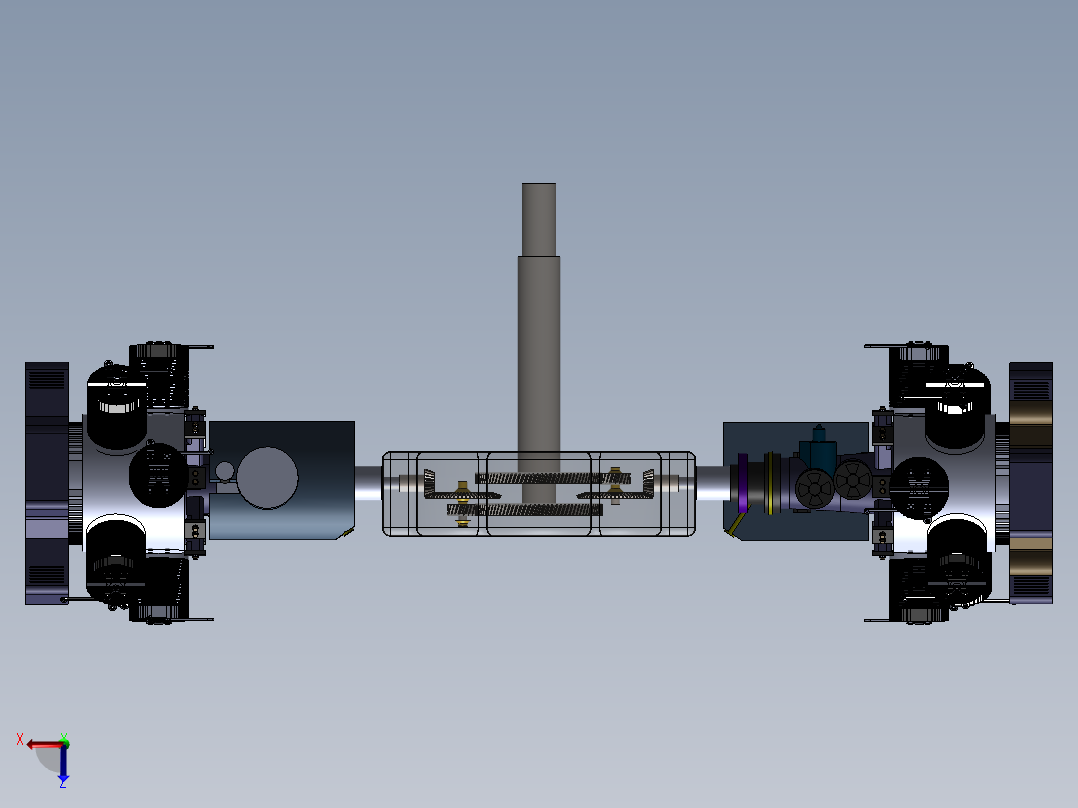 同轴直升机传输总成---格式为：SW后视图