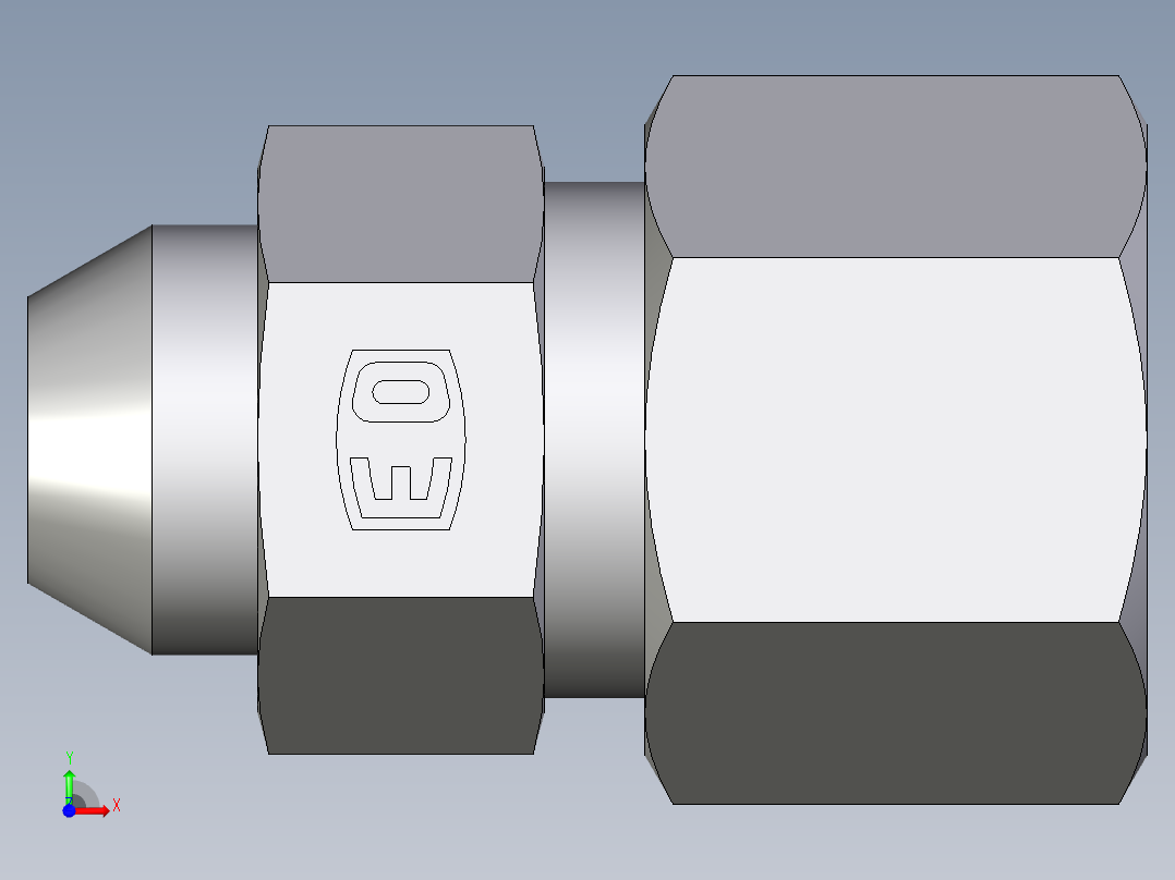 卡套式工业通用硬管接头EO_Weld_connector_AS10ZS前视图