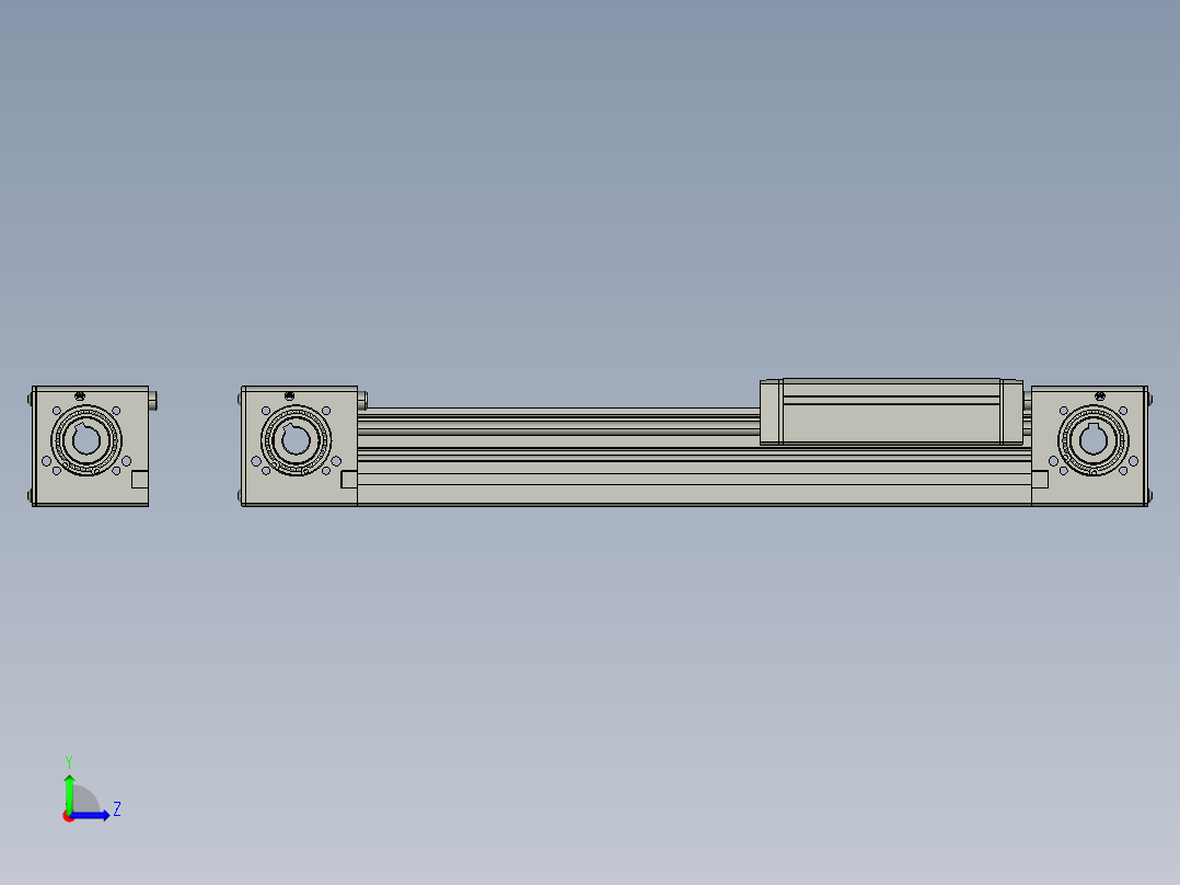 直线模组LHN50N-00 直线模组设计图纸左视图