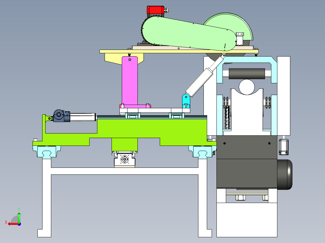 棒料定长切割锯床设计资料含三维+二维+说明书后视图